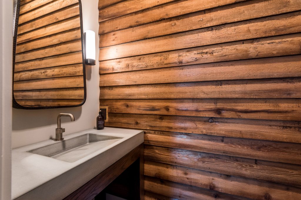 Powder Room with Reclaimed Siding